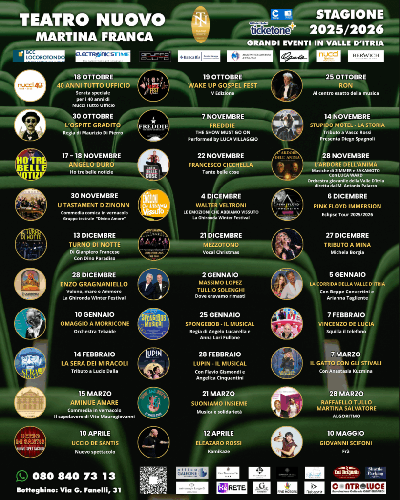 calendario stagione teatrale 2025/2026